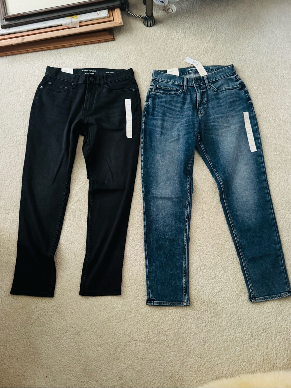 Banana Republic Travel Jean Bundle Men’s Black & Medium Wash Blue Denim